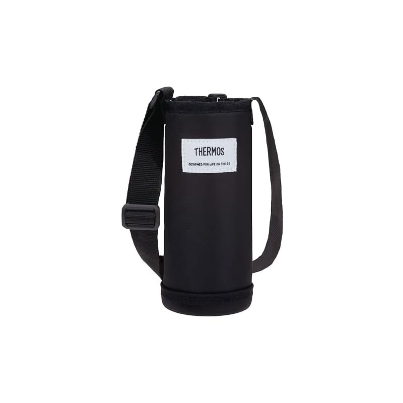 Thermos My Bottle Pouch, Approx. 500ml Capacity, with Strap, Shoulder Strap, Machine Washable, with Name Tag Space, Water Bottle Cover, Black (APO-500