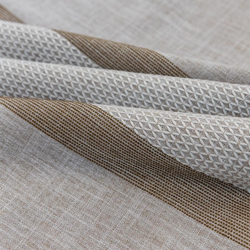 Finished Curtains American Country Living Room Semi-Blackout Windows Geometric Stripes Coffee Kitchen Curtains