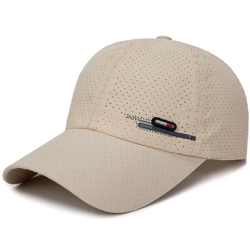 Summer New Breathable Hole Punch Quick Dry Hat Men's Outdoor Fishing Shade Sunscreen Baseball Cap Cycling Travel Sports Cap