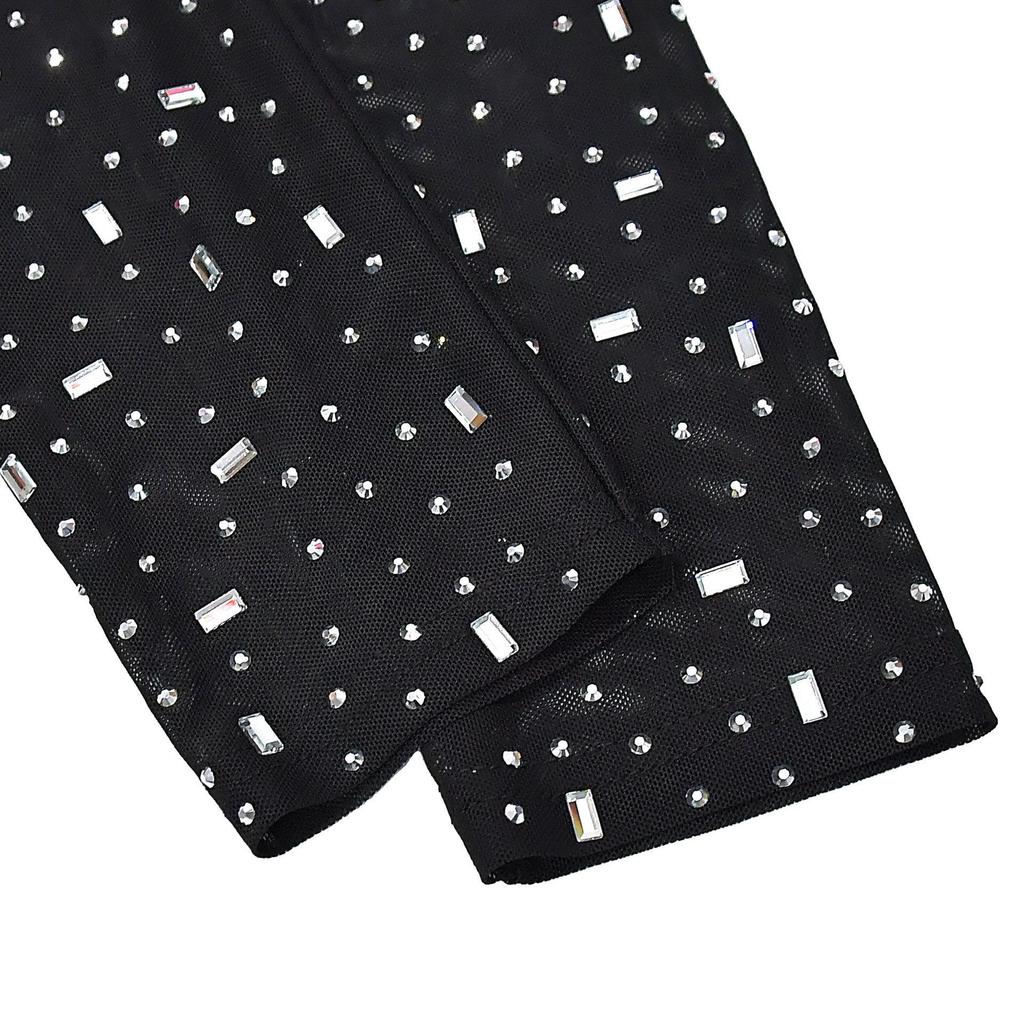 European & American Rhinestone Long Sleeve One-Shoulder Women's Dress