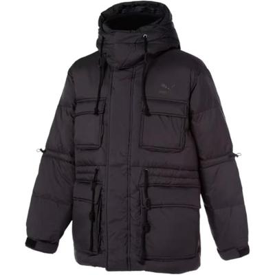 Puma Veste à capuche couleur unie avec imprimé logo Veste unisexe Noir 932542-01