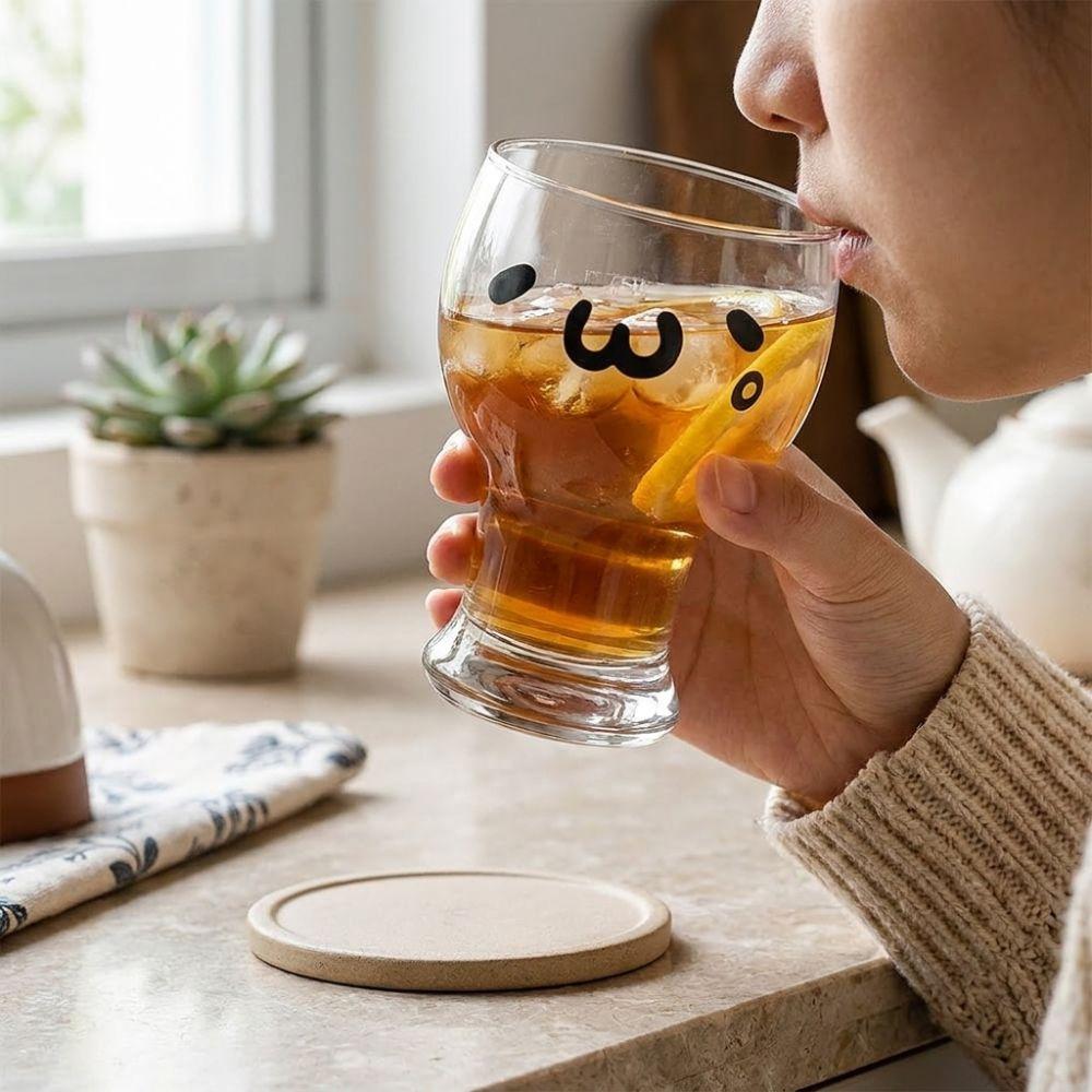 Large Capacity Glass Water Cup Heat-Resistant Ice Cream Cup Juice Cup Clear Coffee Cup Daily Use
