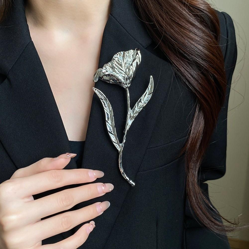 Suit Charm Deco Flower Bud Brooch Zinc Zinc Alloy Clothing Pin Accessories Romantic Tulip Brooch  Woman