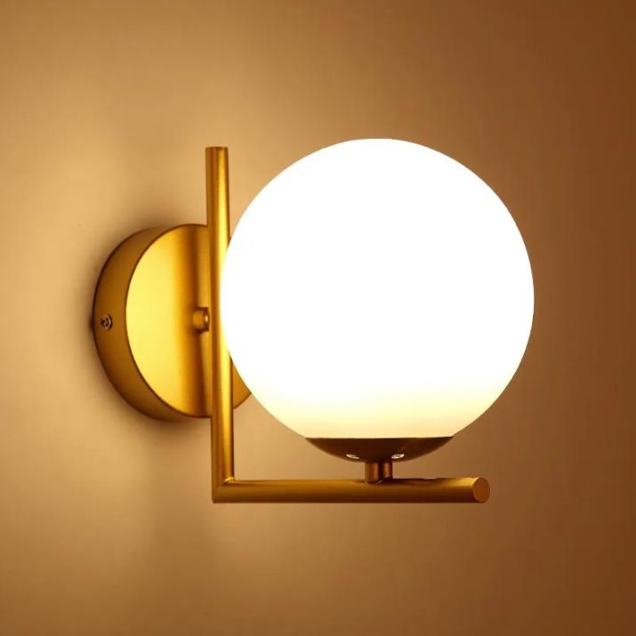 Simple Modern Molecular Spherical Wall Lamp Gold Black Bedroom Bedside Lamp Creative Nordic Wall Engineering Lamps Wall Decor
