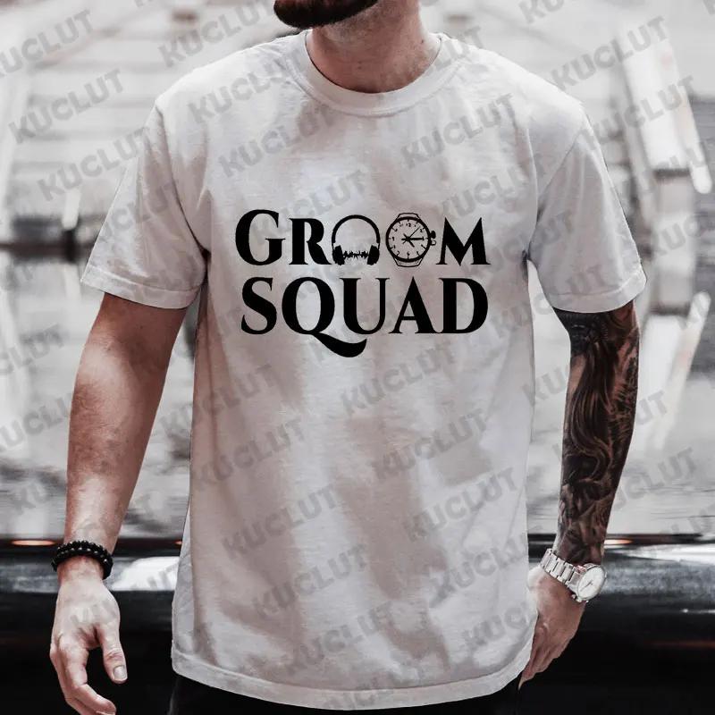 Groom Squad Tshirt Best Man Bachelor Stag Party T Shirt Single Farewell 2024 Fashion Graphic Tops Team EVG Future Groom Tees
