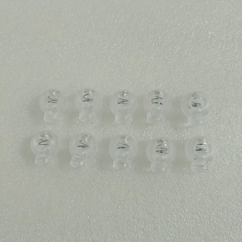 10pcs Cord Lock Round Ball Toggle Stopper Plastic Toggle Clip Widely For Bag Backpack/Clothing Clear White