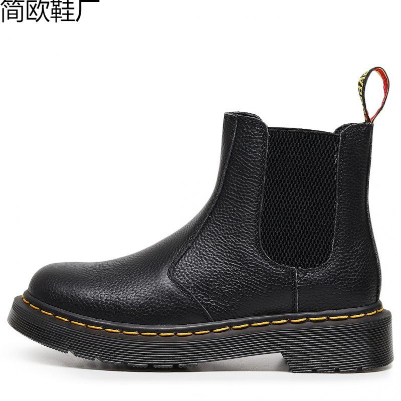 Chelsea boots women s lychee pattern soft leather motorcycle boots beauty leather short boots men and women 34