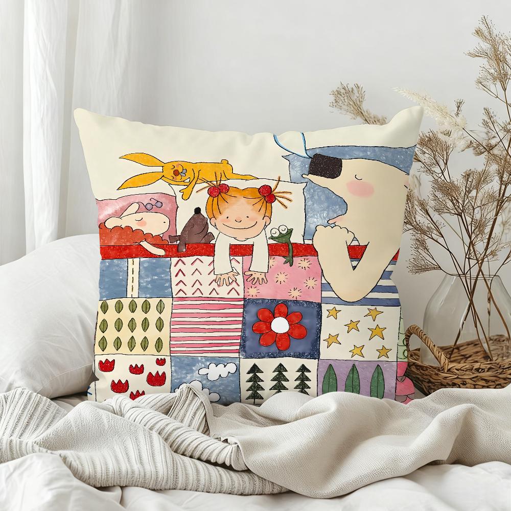 Süßer Cartoon CCocochan Kissenbezug Schlafzimmer Sofa Wohnzimmer Rückenlehne Dekoration Quadratisches Kissen Nickerchenzeit