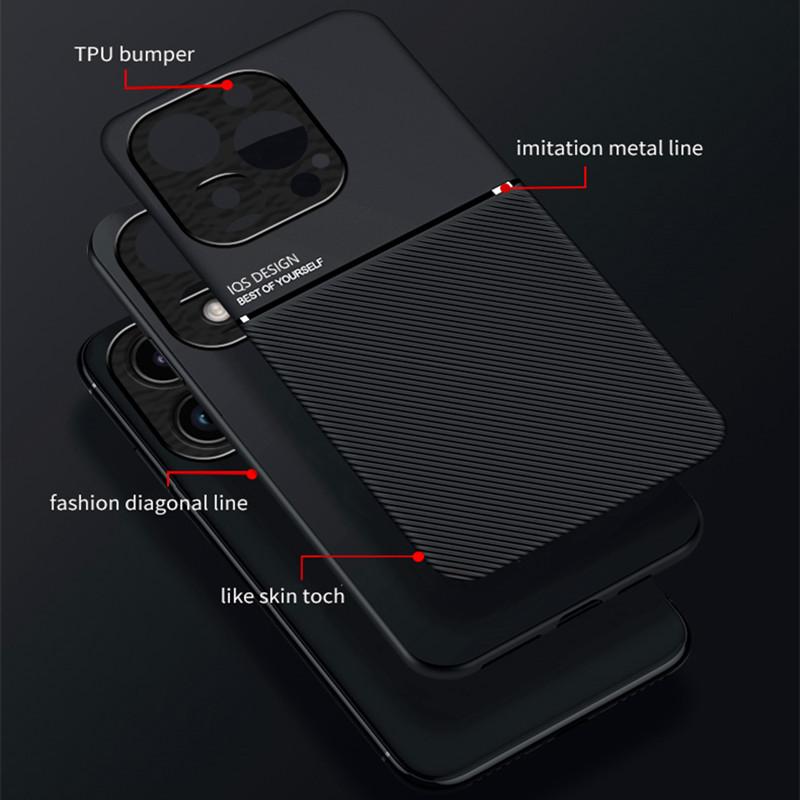 Funda a Prueba de Golpes Para iPhone 17 16 15 14 13 12 11 Pro Max 16Plus 15Plus 16e Xs Max XR XS Soporte Magnético para Coche Cuero Silicona