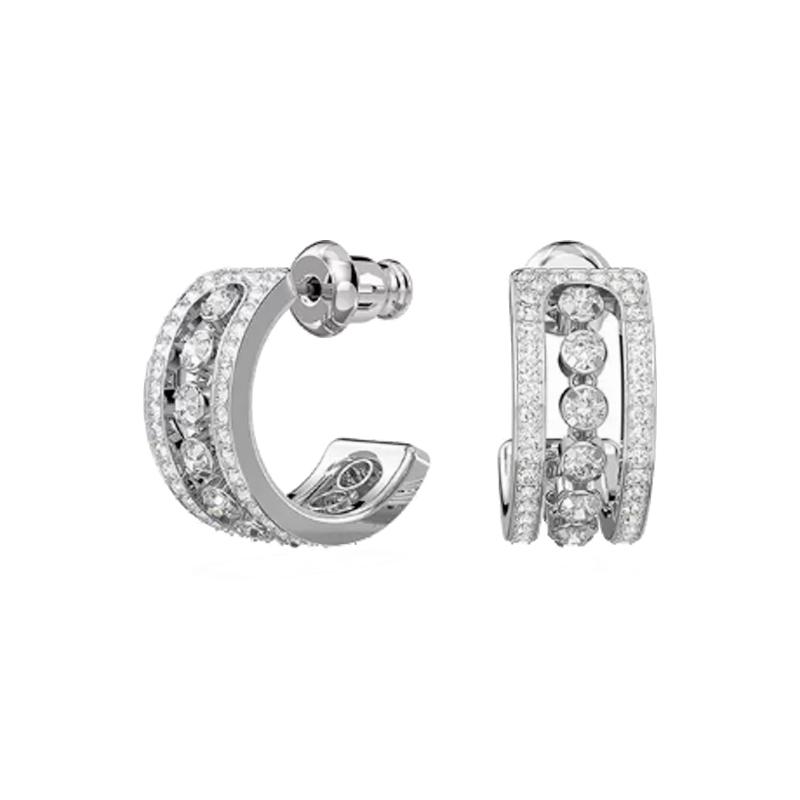 Swarovski Exquisite and compact earrings for women, silver 5646725
