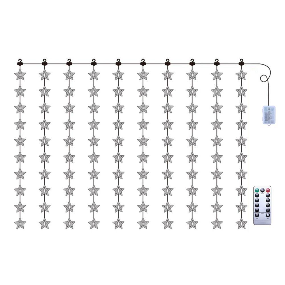 Five-pointed Star Hanging Type Fairy LED Star Lamp Xmas Lighting Curtain String Lights Window Decor