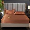 Sateng-rayon-trekklaken High-End ensfarget madrasstrekk Elastisk bånd Sengelaken Tilpasset laken 140x200 160x200