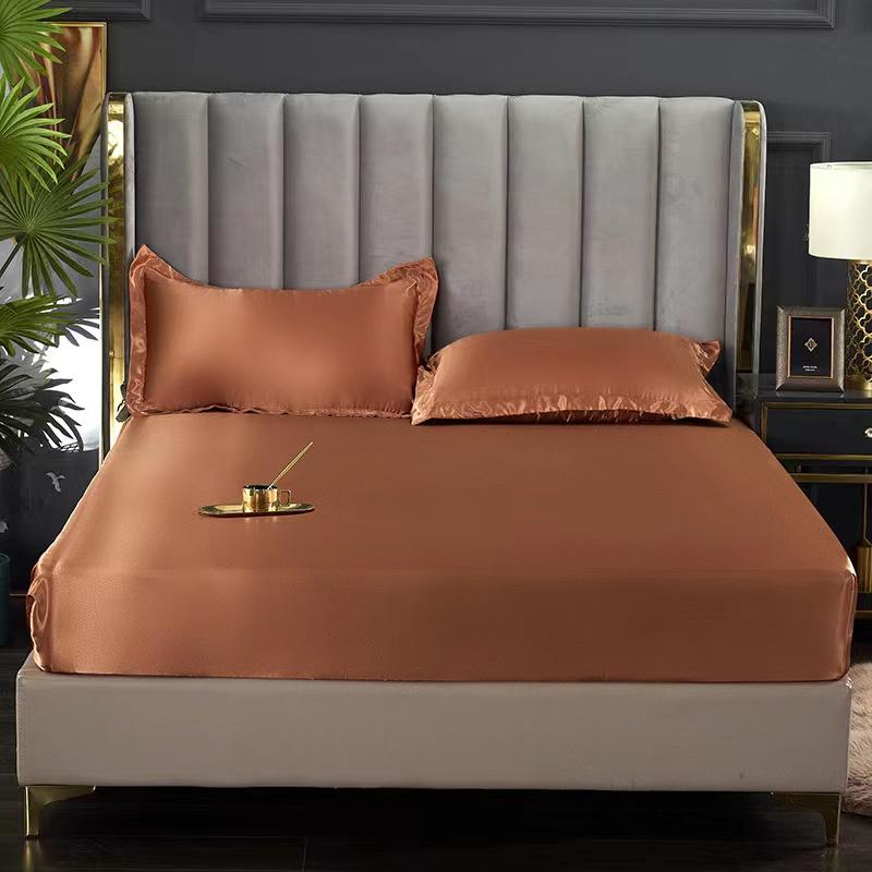 Sateng-rayon-trekklaken High-End ensfarget madrasstrekk Elastisk bånd Sengelaken Tilpasset laken 140x200 160x200