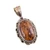 Natural Maryam Jasper 925 Solid Sterling Silver Gift TwoTone Pendant 1.50" s7a50