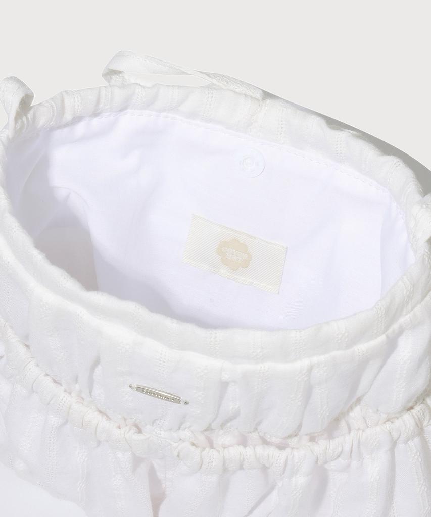Covernat Woman Clover Heart Lace Mini Tote Bag White
