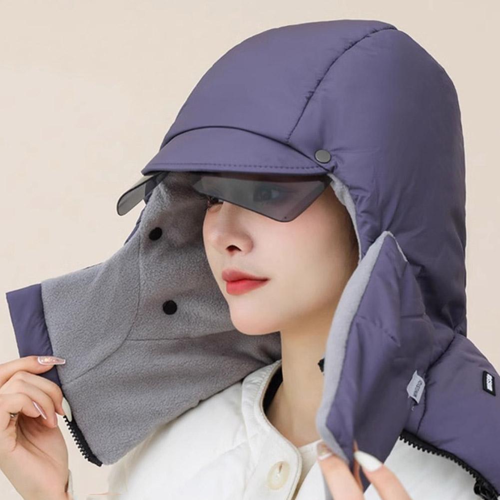 Winter Warm Cycling Cap Men Bicycle Motorcycle Balaclava Windproof Sports Scarf Velvet Face Cover Women Ski Hat With Glasses