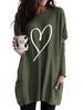 Women's Sweatshirt Women's Long Tunic with Pockets Loose Fit Fashion Printed Logn Sleeve Top