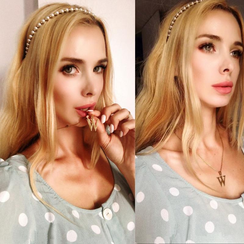 Gull alfabetet halskjeder for kvinner Smykker kjede på halsen 26 bokstaver anheng Halskjede rustfritt stål choker kvinne tilbehør