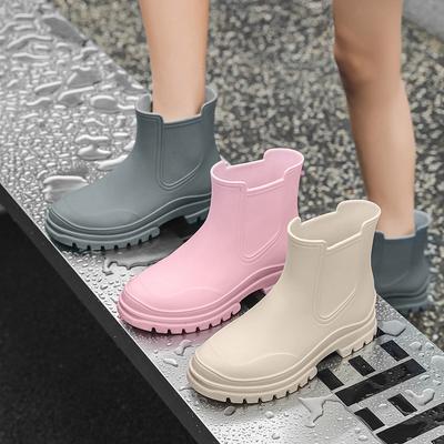 Wasserschuhe für Damen, wasserdichte Schuhe aus Kunststoff, Regenstiefel für die Arbeit im Freien, leichte, rutschfeste Gummischuhe