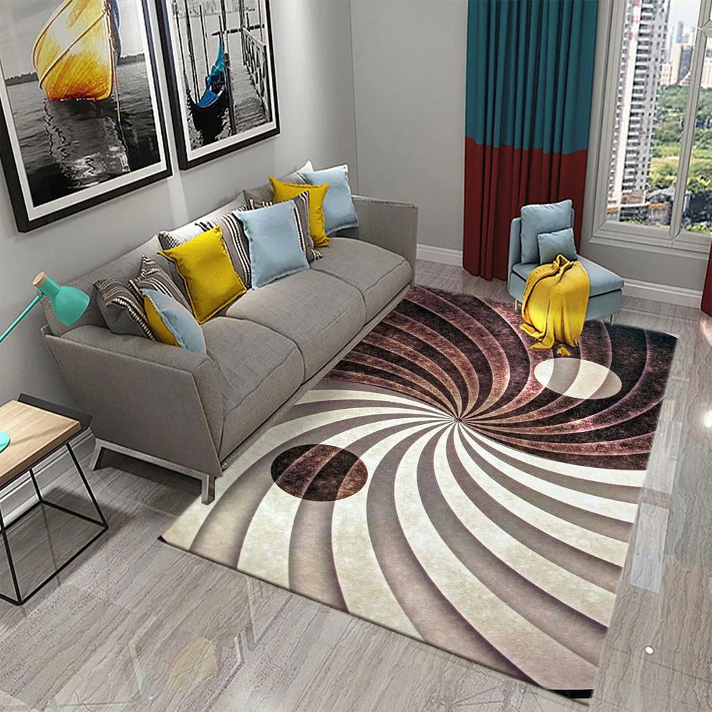 3D Yin Yang Carpet Black and White Rugs Bathroom Door Non-slip Mat Porch Living Room Kitchen Door Mat Bedroom Balcony Decor Mat