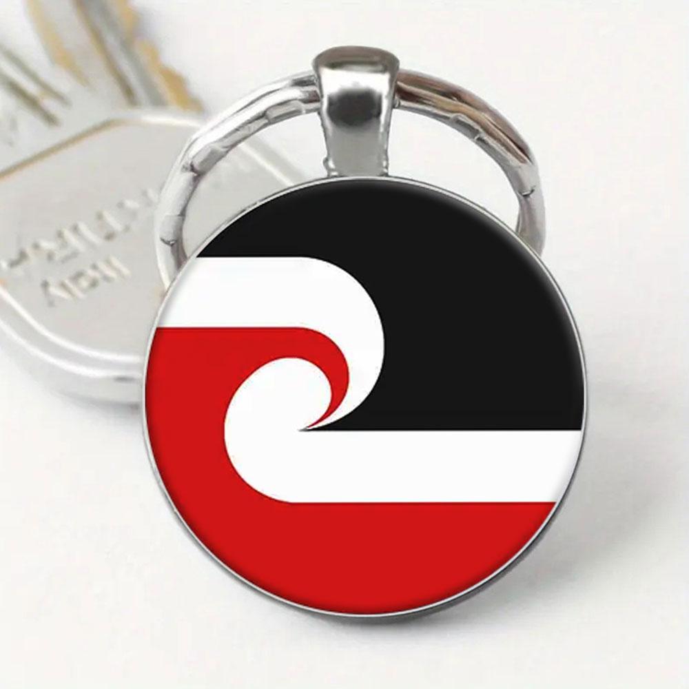 1PC New Zealand Maori Flag Keychain Durable DIY Car Keyring Accessories Souvenir Gift for Men Woman