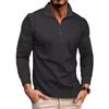 Autumn New Arrival: Twill Jacquard Polo Shirt with Half-Zip, Long-Sleeved Men's Sports Polo Shirt