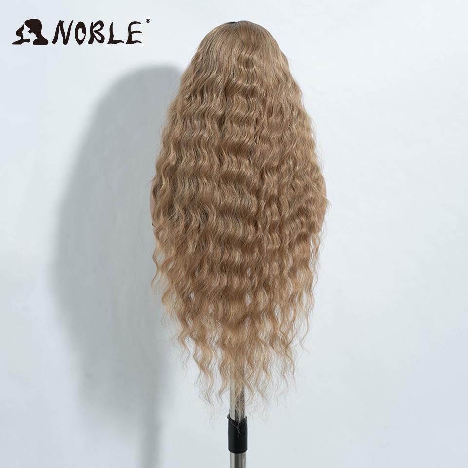 Noble Synthetic Lace Front Wig Cosplay 30" Body Wavy Blond Wig Lace Front Wig For Women High Density Lace Wig Ombre Blonde Wig