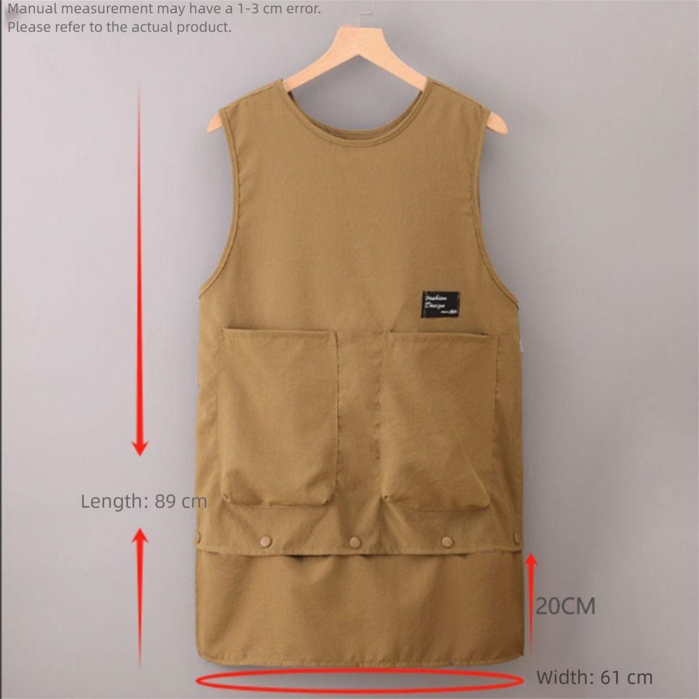 Solid Color Work Clothes Sleeveless Workwear Creative Baking Cooking Aprons  Housework