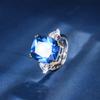 Jewelry Copper Bottom Gold-Plated Simulation Color Treasure Corundum Fat Rectangular Simple Ring Female 14 * 16