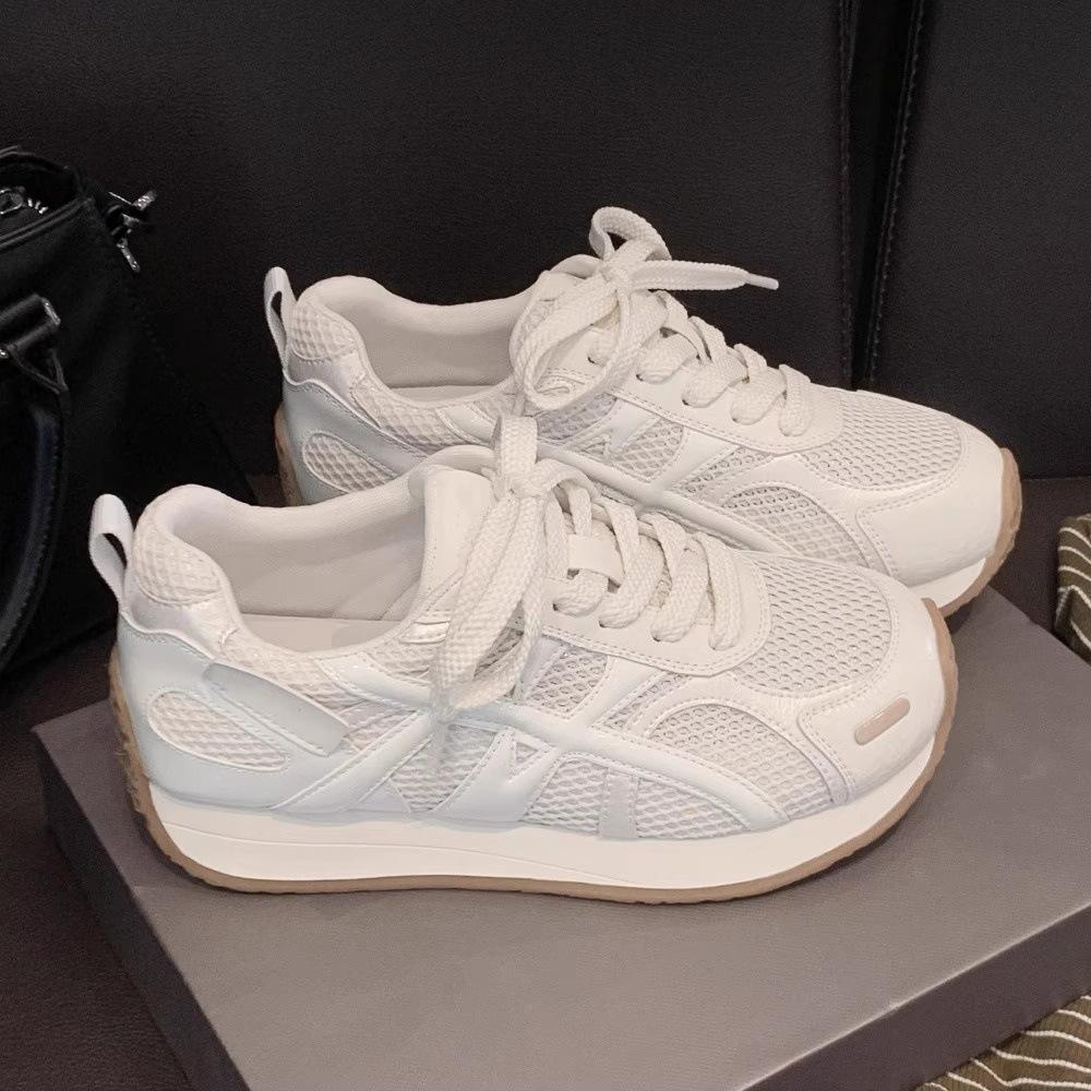 Lightweight Soft-soled Small Moral Training Shoes for Women's 2025 Spring and Summer New Leisure Student Lace-up Sports Forrest Gump Shoes