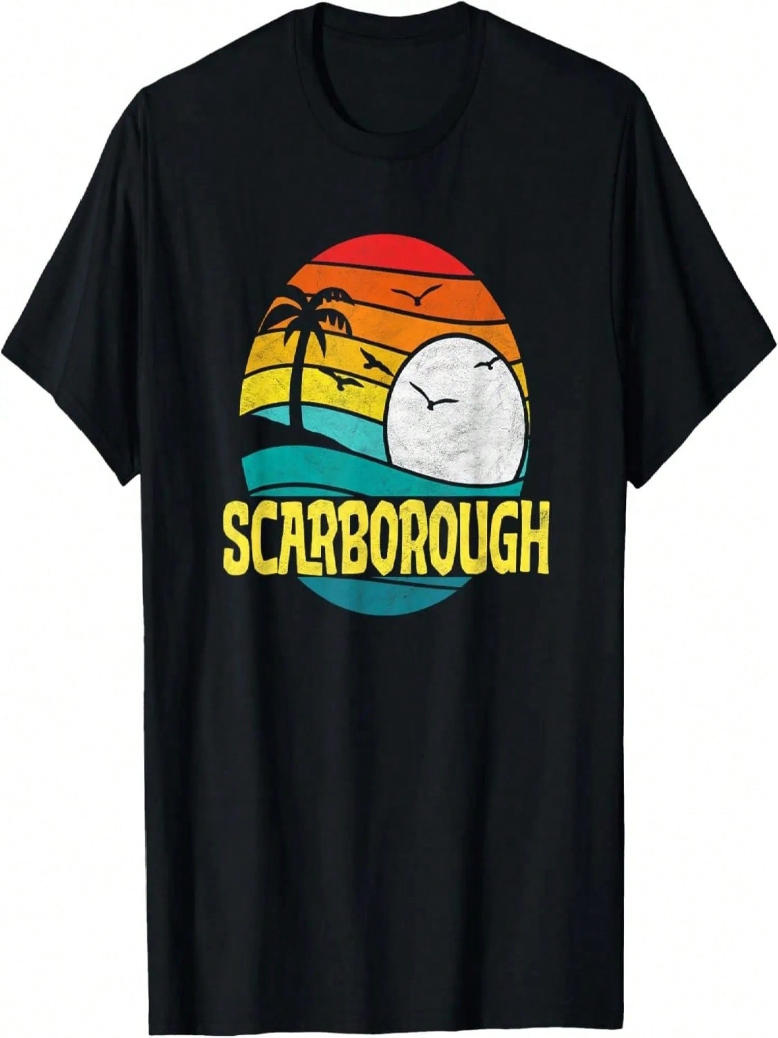Ретро футболка с графическим принтом Scarborough Beach Sun & Surf Восьмидесятые S разноцветный