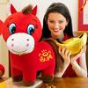 2026 Year of The Horse Plush Toy Red Little Horse Doll Embroidery Desktop Ornament Good Luck Unique Auspicious Gift