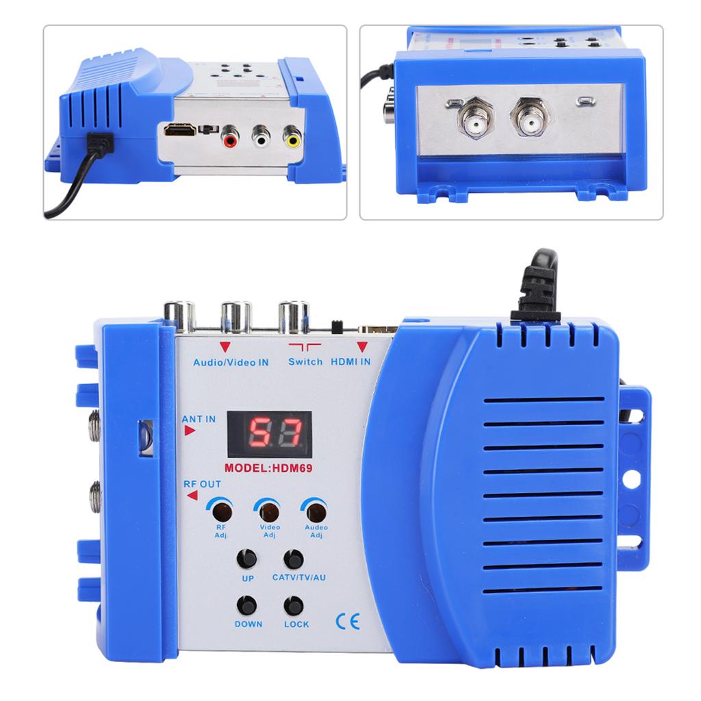 HDM69 Digital RF HD Multimedia Interface Modulator AV to RF Converter VHF UHF PAL Standard Portable Modulator for