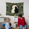 Vintage Black and White Cat Wall Tapestry,Cat Mom Lovers Gifts Wall Tapestry Hanging for Bedroom, Tarot Card Botanical Aesthetic
