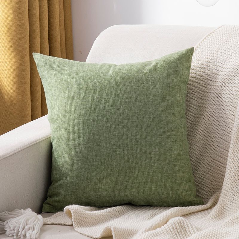 

Однотонная подушка Утолщенный лен Подушки для гостиной Диван Офис Изголовье кровати Декоративная наволочка Минималистичная поясничная подушка Спинка Light green [coarse hemp]] 35*35 sets of core