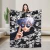 Warm Soft Blankets Camping Jujutsu Kaisen Gojo Satoru Chibi Character Bedding Throws  Flannel Bedspread For Couch Bed Bed Cover
