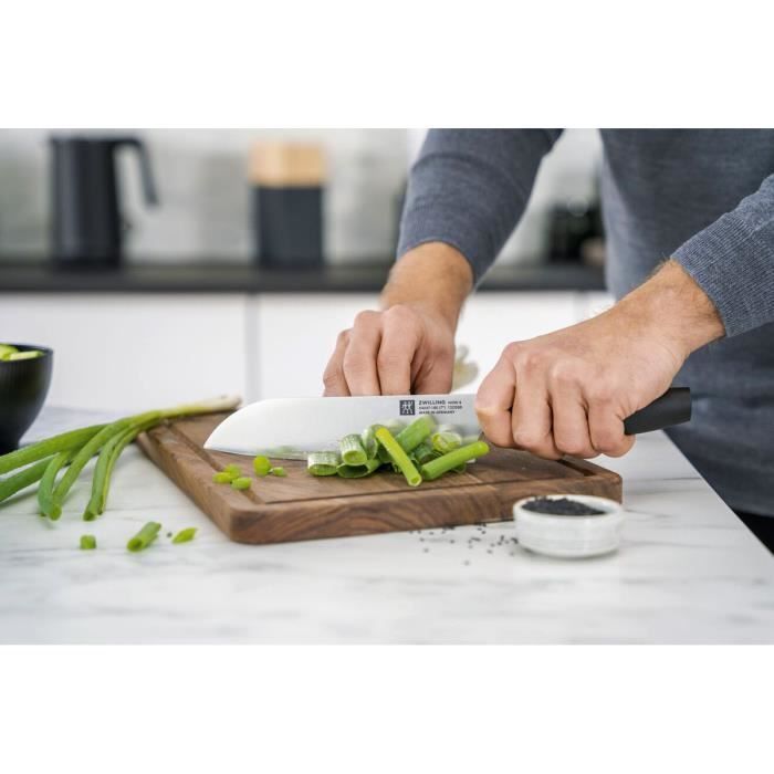 ZWILLING Now S - Couteau Santoku (18 cm) - Acier Inoxydable - Noir