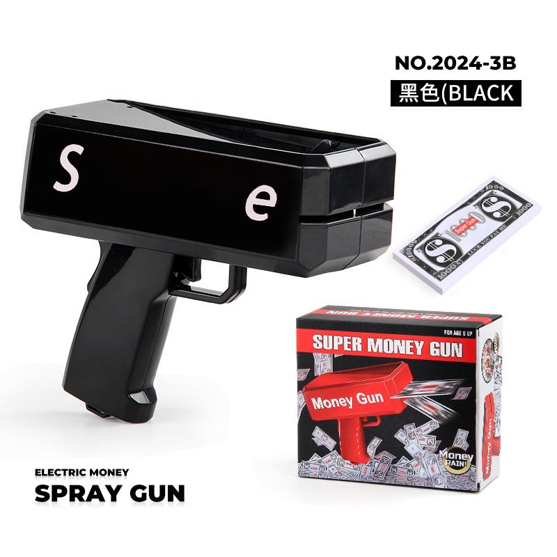 New Peculiar Squirt Money Gun Toy Money Gun Paper Money Squirt Money Gun Party Game Wedding Shooting Money Black Box