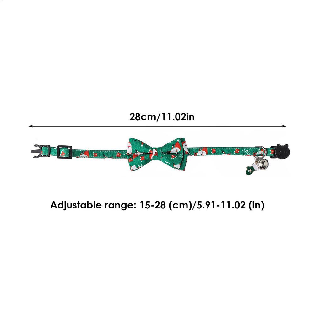 Christmas Cat Collar Breakaway Kitten Collar With Bell Adjustable Snowflake Bow Christmas Collars For Cat Thanksgiving Day