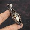 Peanut Wood Jasper Copper Wire Wrapped Pendant Rainbow Moonstone Pendant Gemstone Jewelry Gift For Wife Copper Wire Jewelry Handmade Pendant