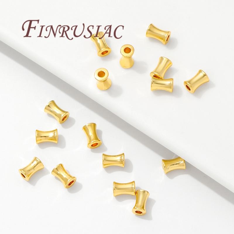 18K Goldplattierte Messingröhrenperlen Für Armbänder, Abstandshalterperlen Für die Schmuckherstellung, DIY-Zubehör, Trenner Für Perlen