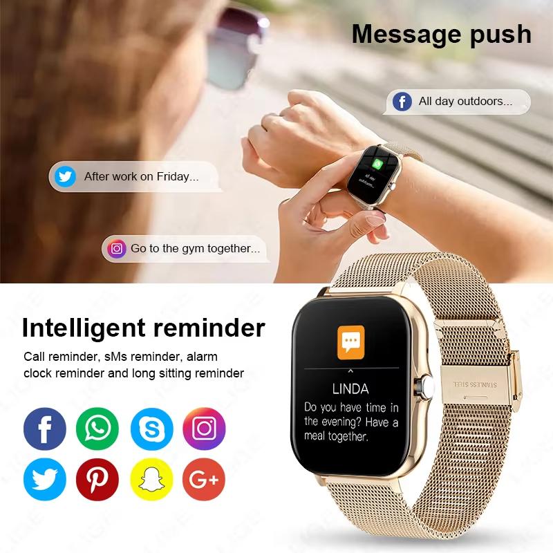Neue Mode Smartwatch 1,85-Zoll HD-Bildschirm Bluetooth-Anrufe Smartwatch für Männer und Frauen Weihnachtsgeschenk