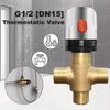 3Way Thermostatic Mixing Valve Solid Brass Temperature Control Valve  Bathroom Faucet