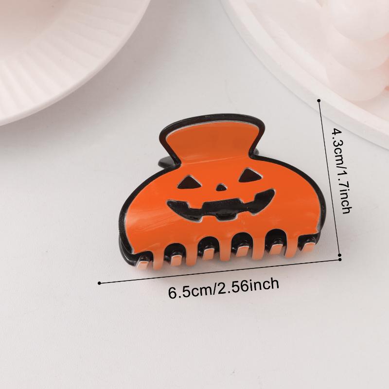 Cute Halloween Pumpkin Hair Claw Clips Non Slip Strong Hold Fashion Hair Clamps for Girls Holiday Party Daily Hairstyling