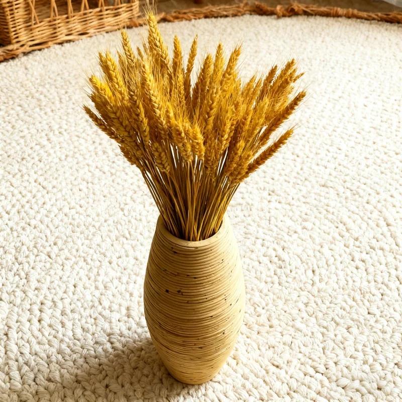 Indonesian Handwoven Rattan Floor Vase (30-40cm) | Natural Cane Craft Window & Living Room Decoration Elegant Home Furnishings