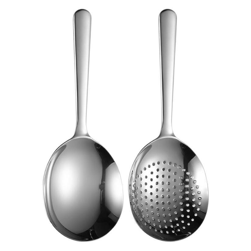 1Pcs Stainless Steel Ladles For Serving Soup Rice Serving Spoon Drain Hole Heat Insulated Handle Kitchen Utensils