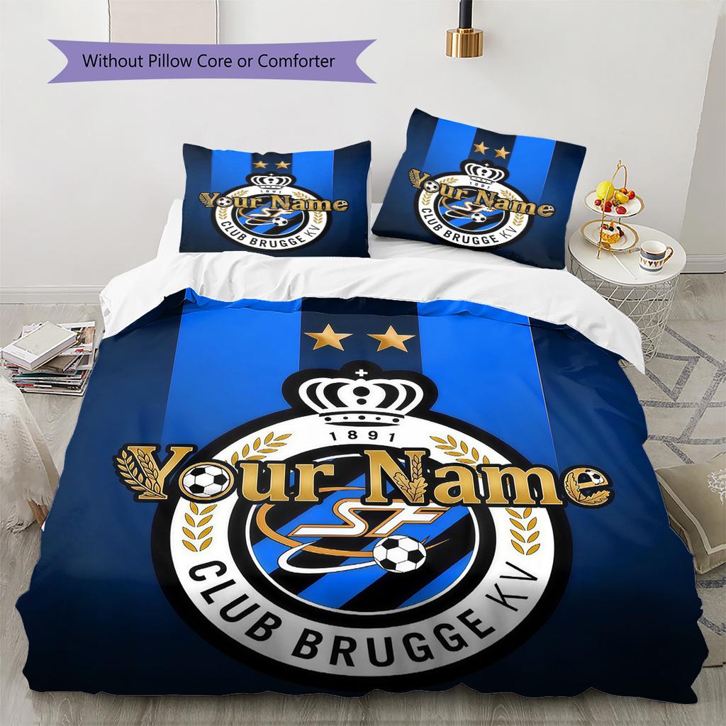 Club Brugge Kv Custom Name Pattern Bedding Quilt Set Quilt Cover Pillowcase Home Birthday Gift(1 * Duvet Cover + 2 * Pillowcase, Without Core)