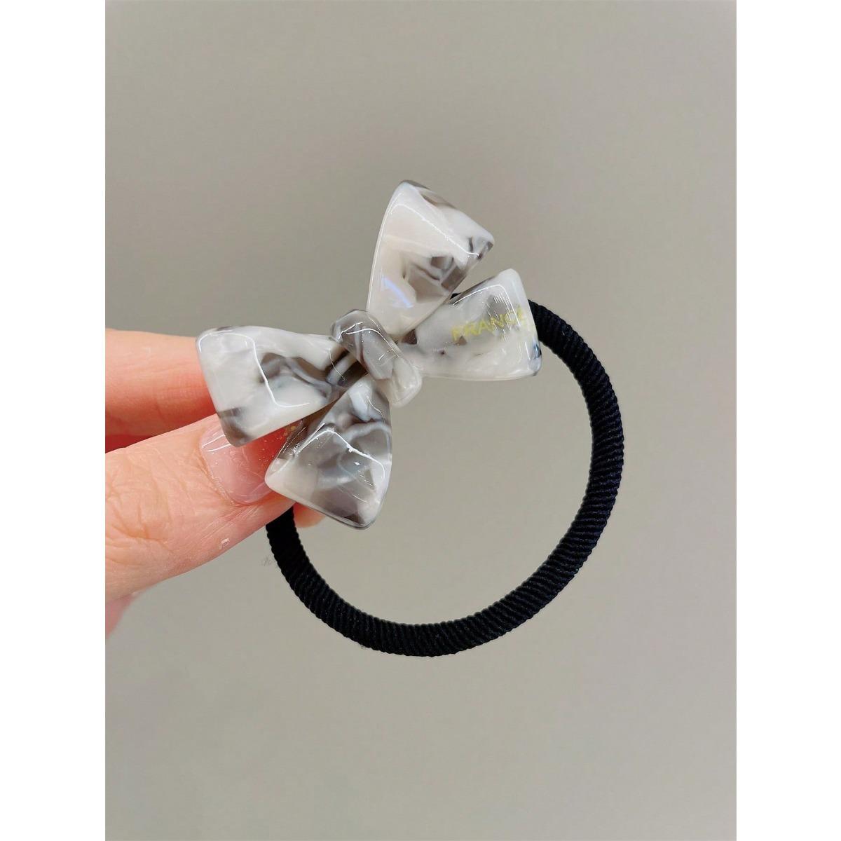 

1 повязка на голову из ацетата, большой бант, резинка для волос из ацетата, новая градиентная резинка для хвоста из кожи, высокая эластичность, модная резинка для волос, тренд Size fits all