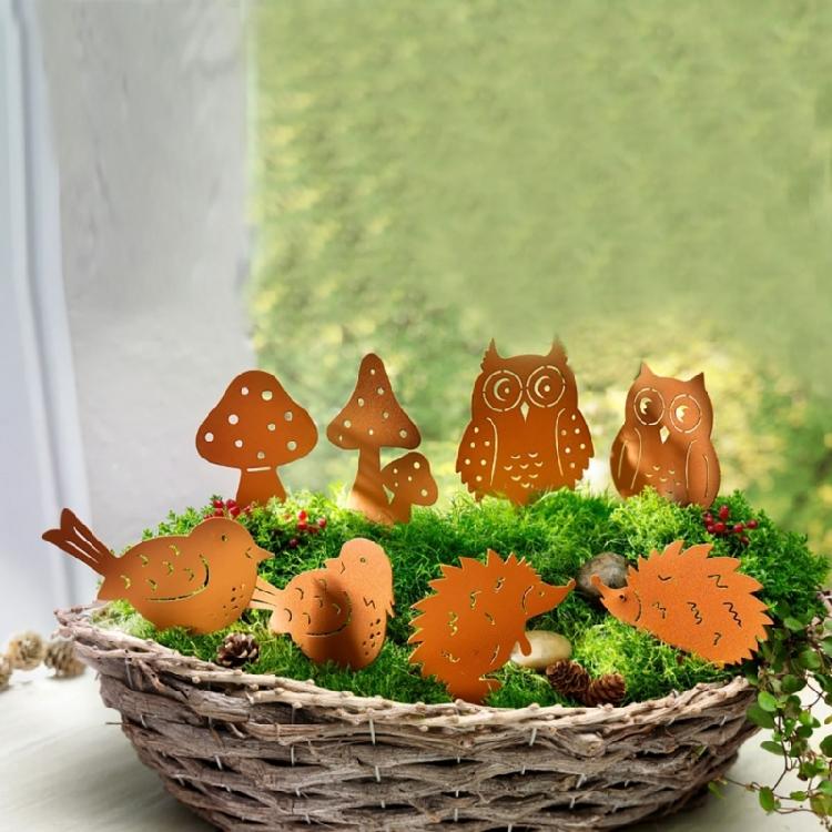 Metal Animal Yard Decors Garden Art Rust Animals for Outside Decorations