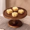 Walnut High-footed Wooden Cake Tray with Glass Lid